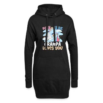 Grampa rose ou bleu t’aime le meilleur grand-père de tous les temps - Sweat-shirt à capuche long Femme - noir - Devant