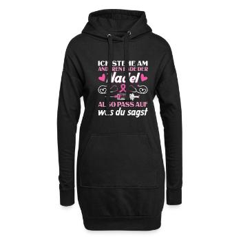 Ich Stehe Am Anderen Ende Der Nadel - Hoodie-Kleid - Schwarz - Vorne