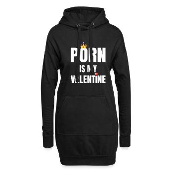 Porno Ist Mein Valentinstags -Liebeskronherz - Hoodie-Kleid - Schwarz - Vorne
