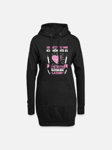 Lustiger Pflege Spruch Krankenpflegerin - Hoodie-Kleid - Schwarz