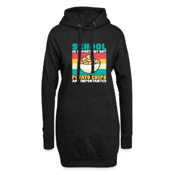 Cadeau de croustilles - Sweat-shirt à capuche long Femme - noir - Devant