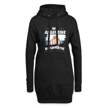 Not Argentine But Supportive Travel Tourist - Hoodie-Kleid - Schwarz - Vorne