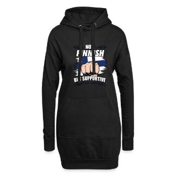 Pas finlandais mais touristique de soutien Finlandais - Sweat-shirt à capuche long Femme - noir - Devant