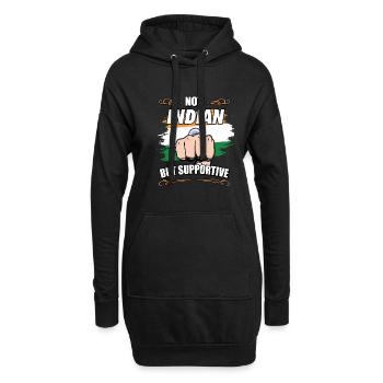 Pas indien mais soutien Tourisme Indien - Sweat-shirt à capuche long Femme - noir - Devant