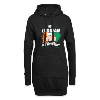Pas ivoirien mais un touriste de voyage solidaire ivoire - Sweat-shirt à capuche long Femme - noir - Devant