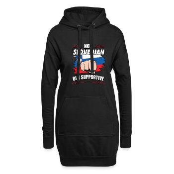 Pas slovène mais touristique de voyage de soutien - Sweat-shirt à capuche long Femme - noir - Devant