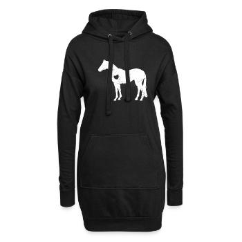 Horse Girl Gift Heart Lieblingstier - Hoodie-Kleid - Schwarz - Vorne