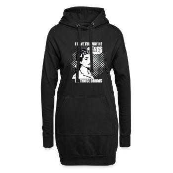 J’adore la façon dont il bat sur ces tambours - Sweat-shirt à capuche long Femme - noir - Devant