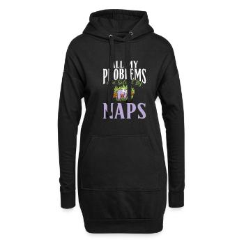 Faultier Liebhaber Faultier Geschenk - Hoodie-Kleid - Schwarz - Vorne
