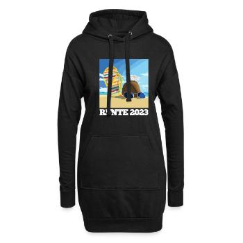 Pension 2023 Beach Pixel Cocktail de noix de - Sweat-shirt à capuche long Femme - noir - Devant