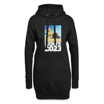 Pension 2023 Beach Pixel Cocktail de noix de - Sweat-shirt à capuche long Femme - noir - Devant