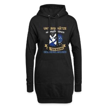 Unterschätze Niemals Einen Alten Mann Der Kegeln - Hoodie-Kleid - Schwarz - Vorne