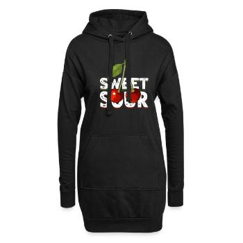 Sour cherries twin siblings design - Sweat-shirt à capuche long Femme - noir - Devant