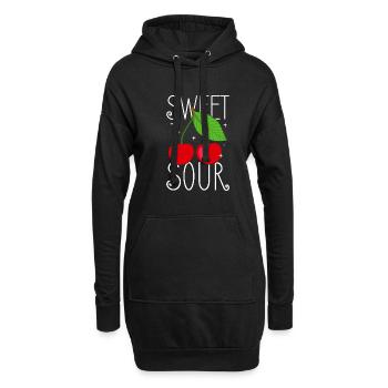 Sour cherries twin siblings design - Sweat-shirt à capuche long Femme - noir - Devant