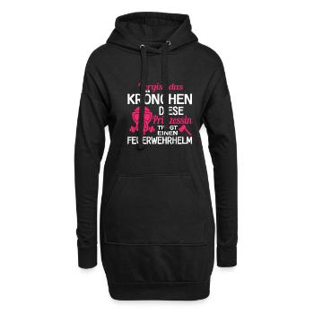 Vergiss Das Krönchen Feuerwehrfrau Feuerwehr - Hoodie-Kleid - Schwarz - Vorne