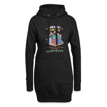 Rente 2023 Endlich Zeit Für Den Garten - Hoodie-Kleid - Schwarz - Vorne