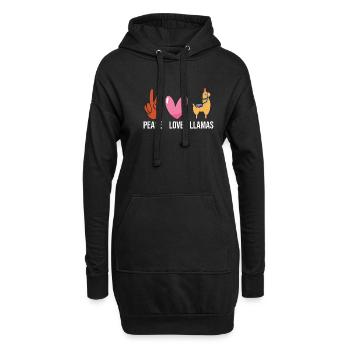 Lama Geschenk Lama Liebhaber Geschenk - Hoodie-Kleid - Schwarz - Vorne