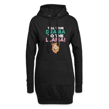 Lama Geschenk Lama Liebhaber Geschenk - Hoodie-Kleid - Schwarz - Vorne