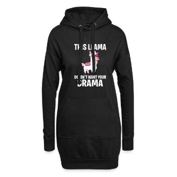 Lama Geschenk Lama Liebhaber Geschenk - Hoodie-Kleid - Schwarz - Vorne
