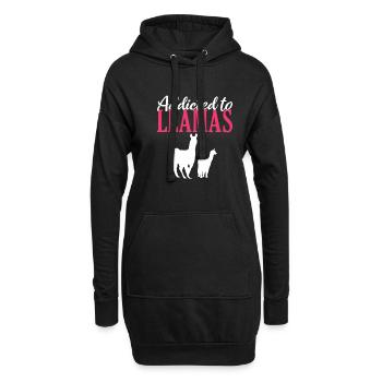 Lama Geschenk Lama Liebhaber Geschenk - Hoodie-Kleid - Schwarz - Vorne