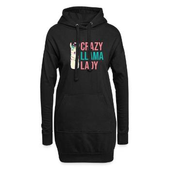Lama Geschenk Lama Liebhaber Geschenk - Hoodie-Kleid - Schwarz - Vorne