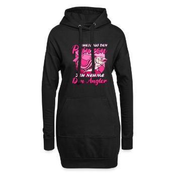 Anglerin Angeln Scheiß auf den Prinzen - Hoodie-Kleid - Schwarz - Vorne