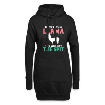 Lama Geschenk Lama Liebhaber Geschenk - Hoodie-Kleid - Schwarz - Vorne