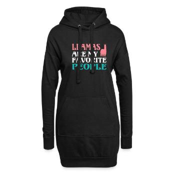 Lama Geschenk Lama Liebhaber Geschenk - Hoodie-Kleid - Schwarz - Vorne