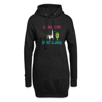Lama Geschenk Lama Liebhaber Geschenk - Hoodie-Kleid - Schwarz - Vorne