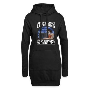 Entschuldigung, ich dachte an Kodierung - Hoodie-Kleid - Schwarz - Vorne