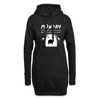 Сrazy Girl Monday attend le week-end - Sweat-shirt à capuche long Femme - noir - Devant