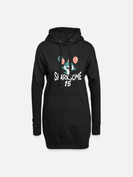 Hai Geschenk Hai Liebhaber - Hoodie-Kleid - Schwarz