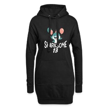 Cadeau de requin Amoureux des requins - Sweat-shirt à capuche long Femme - noir - Devant