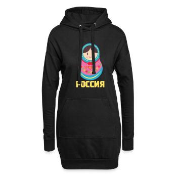 Matryoschka Krasavica Babuschka Russin Geschenk - Hoodie-Kleid - Schwarz - Vorne