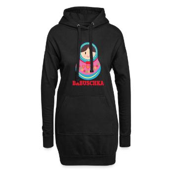 Matryoschka Bande Puppe Babuschka Russisches - Hoodie-Kleid - Schwarz - Vorne