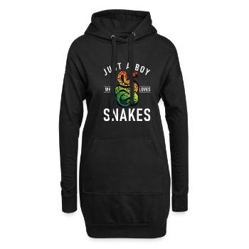 Schlange Geschenk Schlangenliebhaber - Hoodie-Kleid - Schwarz - Vorne