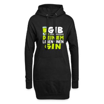 Gin And Tonic Sprüche Geschenk Gib Deinem Leben - Hoodie-Kleid - Schwarz - Vorne