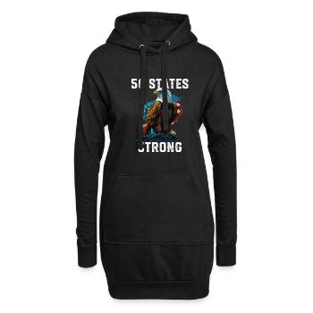 50 States Strong American Bald Eagle America 4th - Hoodie-Kleid - Schwarz - Vorne