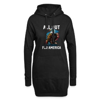 All Out for America American Bald Eagle America - Sweat-shirt à capuche long Femme - noir - Devant