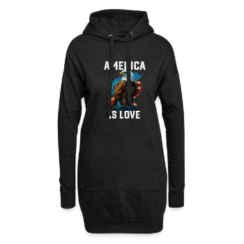 America Is Love American Bald Eagle 4th Of July - Hoodie-Kleid - Schwarz - Vorne