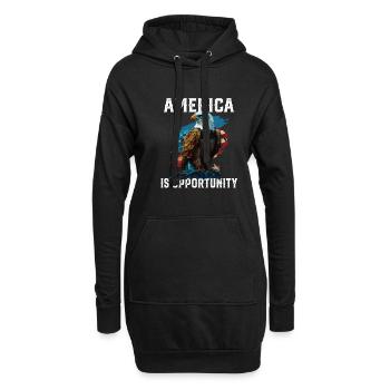 America Is Opportunity American Bald Eagle July 4 - Hoodie-Kleid - Schwarz - Vorne