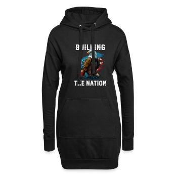 Building the Nation American Bald Eagle America - Hoodie-Kleid - Schwarz - Vorne