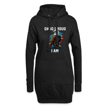 Dang Proud I Am American Bald Eagle America 4th - Hoodie-Kleid - Schwarz - Vorne