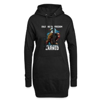 Enjoying The Freedom That Our Heroes Earned - Hoodie-Kleid - Schwarz - Vorne