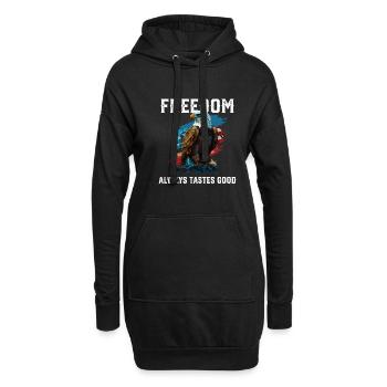 La liberté a toujours bon goût au patriotisme patriotique - Sweat-shirt à capuche long Femme - noir - Devant