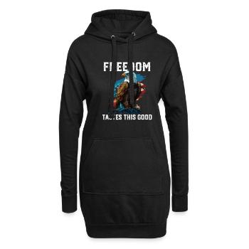 La liberté goûte à ce bon patriotisme patriotique - Sweat-shirt à capuche long Femme - noir - Devant