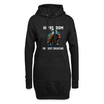 Hi Freedom You Sexy Creature American Bald Eagle - Hoodie-Kleid - Schwarz - Vorne