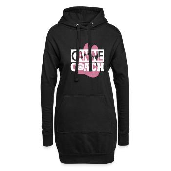 Dog Trainer Dog Paw Print Travailler avec des chiens - Sweat-shirt à capuche long Femme - noir - Devant