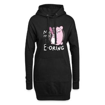 Normal Ist Langweiliges Mit Stachelpink Pink Bear - Hoodie-Kleid - Schwarz - Vorne