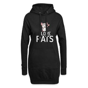 Rattenbesitzer Geschenk Ratten Liebhaber - Hoodie-Kleid - Schwarz - Vorne